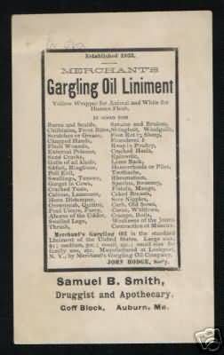 H804-7 Gargling Oil Liniment Trade Card